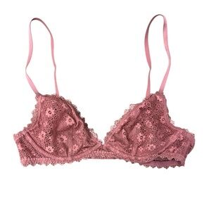 Victoria’s Secret Crochet Lace Bralette - Pink Small